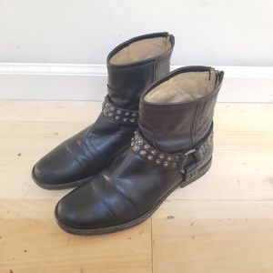 Frye 'Phillip' Studded Harness Bootie Black Leathe